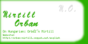 mirtill orban business card